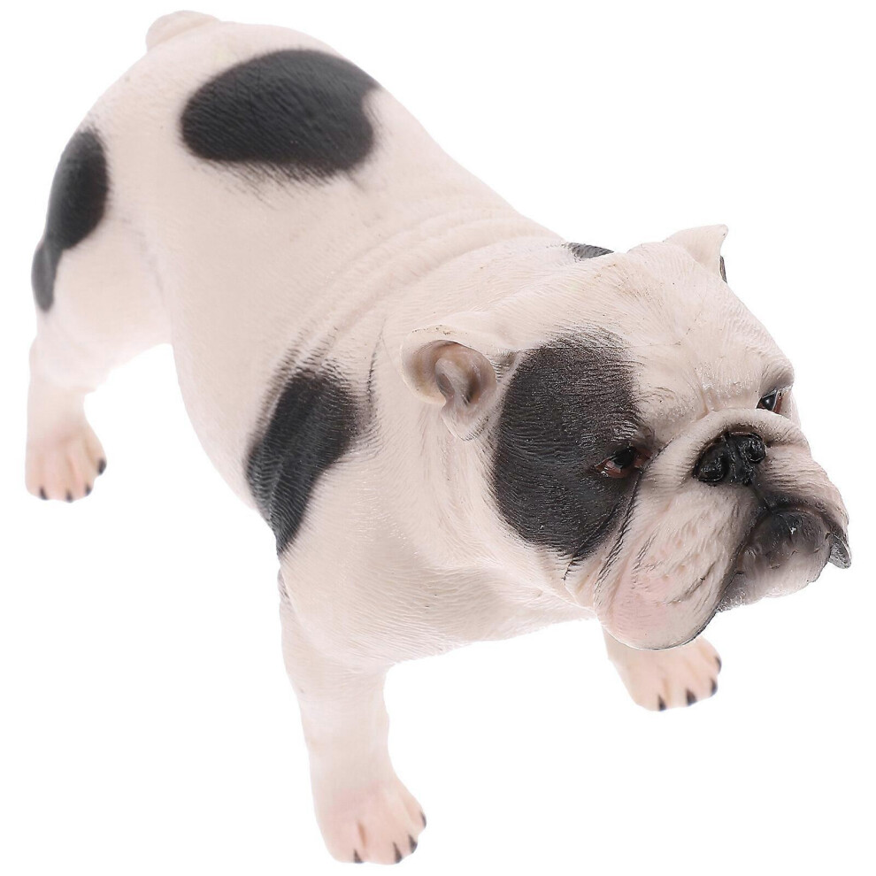 Kricely (As Show, One Size) 1Pc Model Pvc Simulation Figurine Pet Dog Ornament Static Solid Animal Model Desktop Decoration (Standing Bulldog)