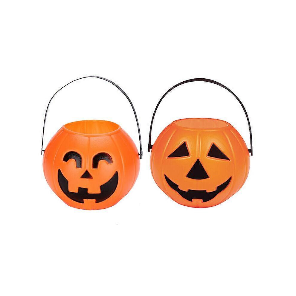 Kricely (As Show, One Size) Creative Halloween Pumpkin Bucket Portable Pumpkin Lamp Horror Ghost Festival Atmosphere Prop (Random Style)