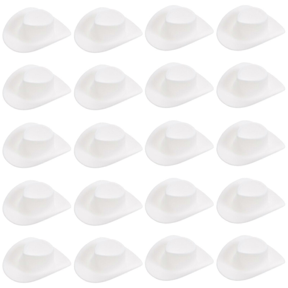 Kricely (As Show, One Size) 20Pcs Mini Cowboy Hats Miniature Western Hats Pretend Play Doll Party Accessories