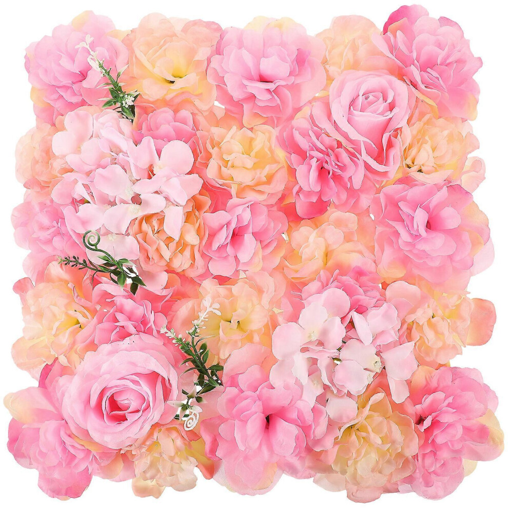 Kricely (As Show, One Size) Artificial Flower Wall Panel Flower Wall Decor Silk Rose Flower Panel For Backdrop Wedding Wall Decoration