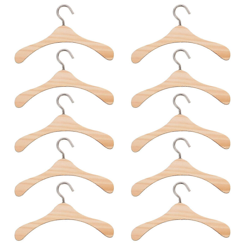 Kricely (10.00X1.67x0.84cm, One Size) 10Pcs Wooden Hanger Bjd Dolls Hanger Wooden Clothes Hanger Dolls Accessory Hanger Doll Wooden Clothes Hanger (7.5Cm)