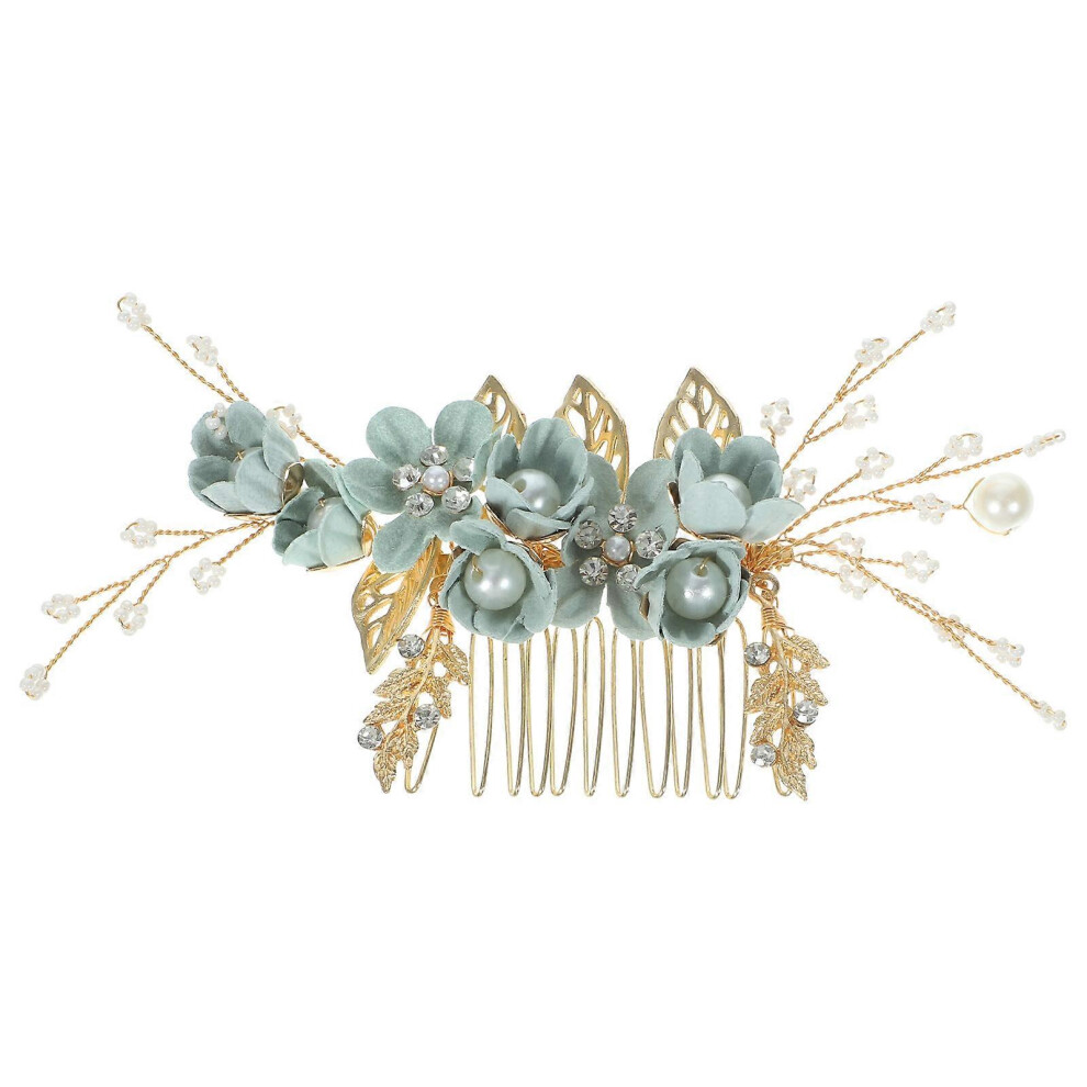 Kricely (As Show, One Size) Fashion Hair Comb Crystals Headdress Alloy Rhinestone Bridal Hair Accessories Hair Decoration (Green) Green