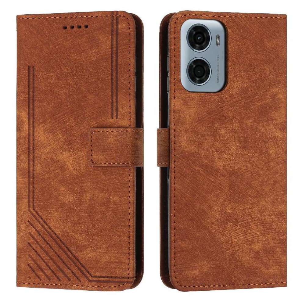 (Brown) Flip Case For Motorola Moto G05 Pu Leather Kickstand Card Insertion Wallet Brown 764563405183