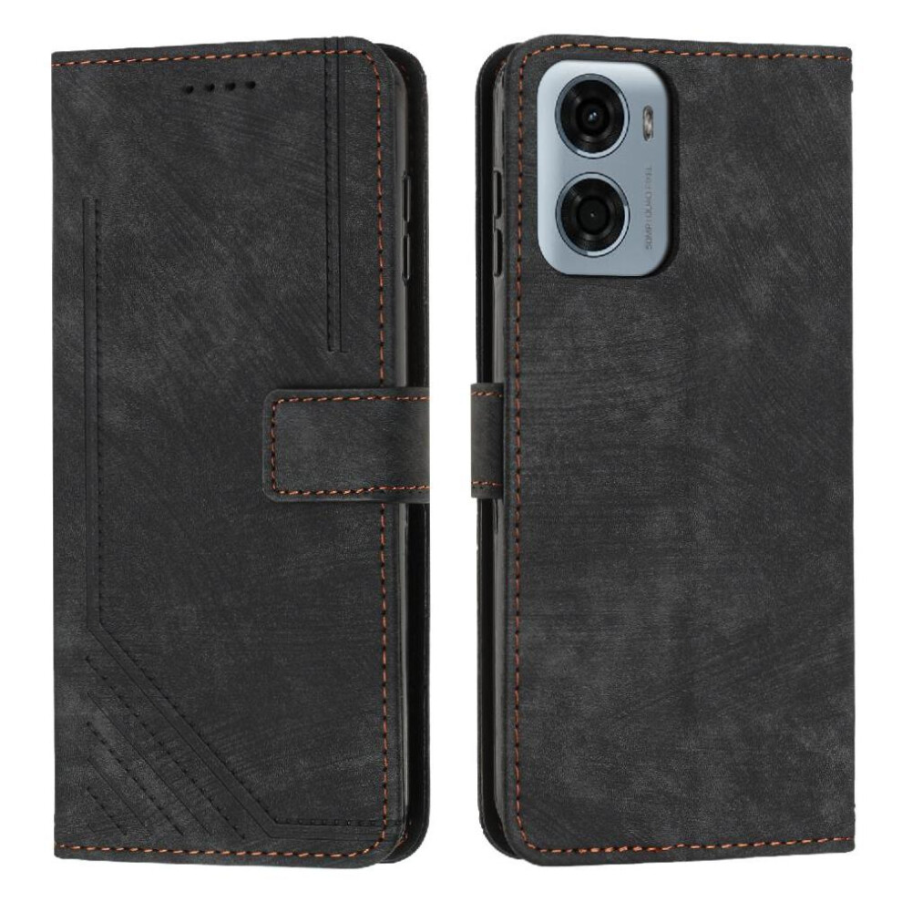 (Black) Flip Case For Motorola Moto G05 Pu Leather Kickstand Card Insertion Wallet Black 764563405220