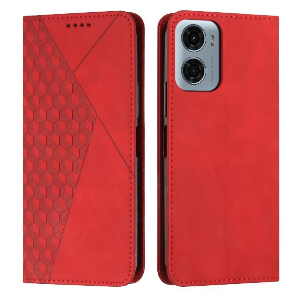 (Red) Flip Case For Motorola Moto G05 Card Insertion Pu Leather Kickstand Wallet Red 764563405305