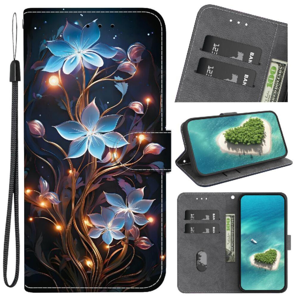 (C7 ) Compatible With Motorola Moto G75 Case Card Slots Pattern Cover Card Slot Kickstand Pu Leather 764563406364