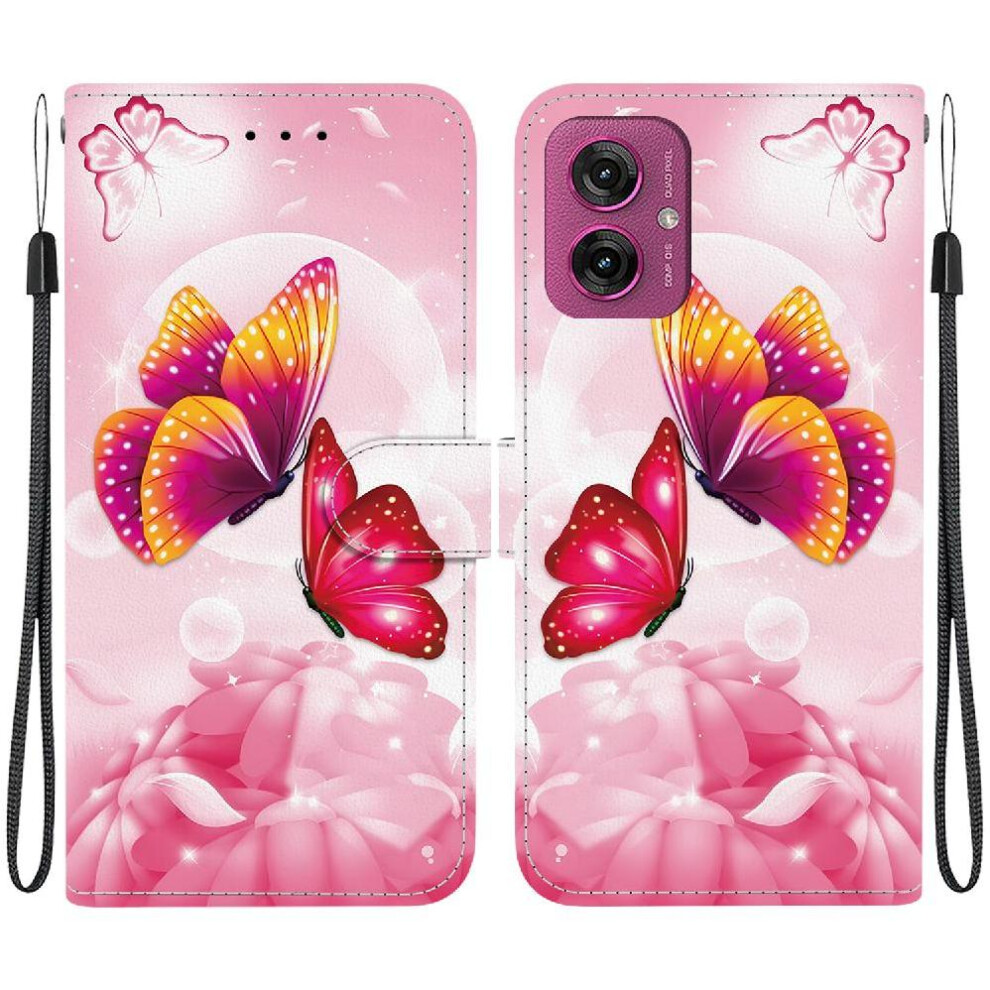 (C2) Compatible With Motorola Moto G55 Case Pattern Cover Card Slots Card Slot Kickstand Pu Leather 764563406388