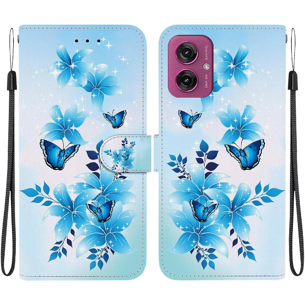 (Ohter) Compatible With Motorola Moto G55 Case Pattern Cover Card Slots Card Slot Kickstand Pu Leather 764563406401