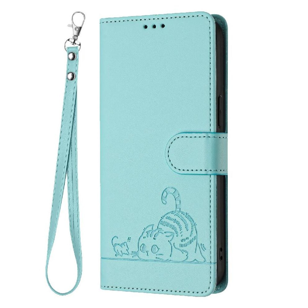 (Green) Case For Motorola Moto G75 Wallet Flip Cover Card Slot Holder Kickstand Cat Rfid Green 764563406654