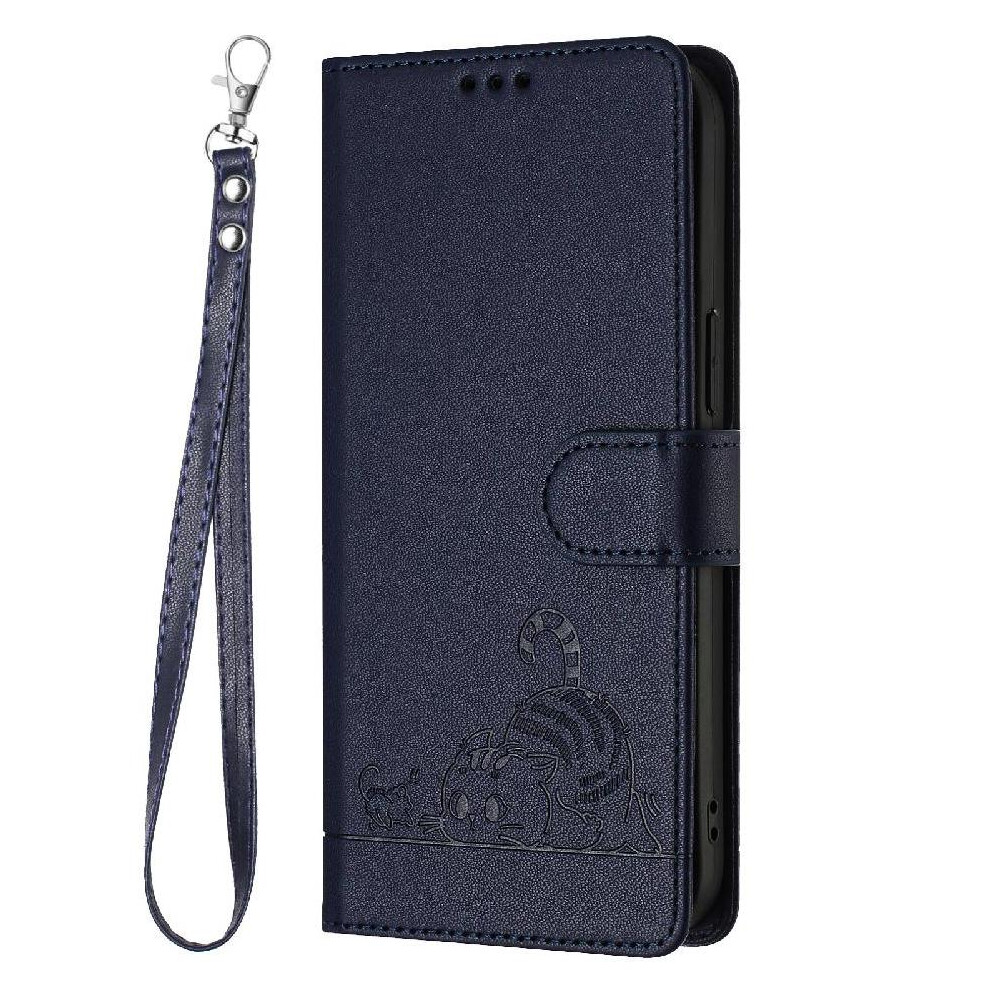 (Blue) Case For Motorola Moto S50 Wallet Flip Cover Card Slot Holder Kickstand Cat Rfid Blue 764563407118