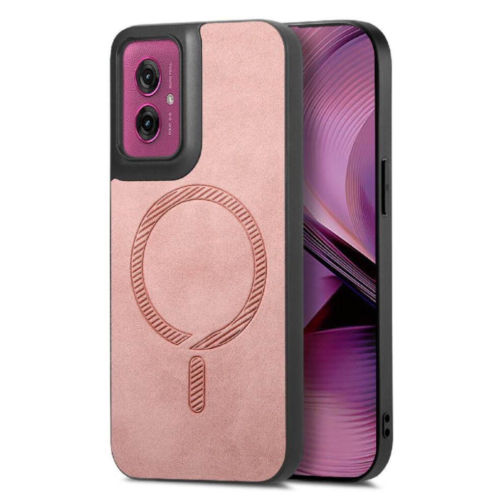 (Pink) Flip Case For Motorola Moto G55 Wireless Charging Magsafe Car Mounts Lightweight Slim Pink 764563407408