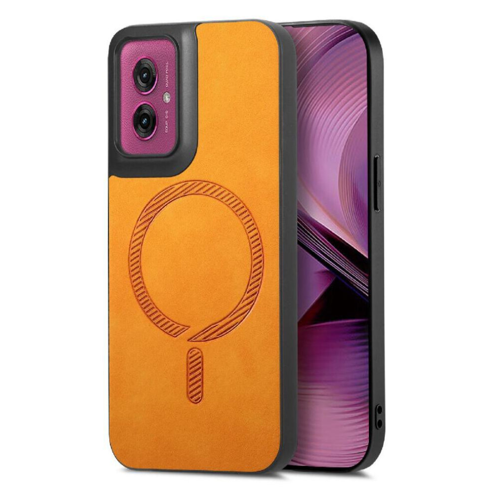 (Yellow) Flip Case For Motorola Moto G55 Wireless Charging Magsafe Car Mounts Lightweight Slim Yellow 764563407453