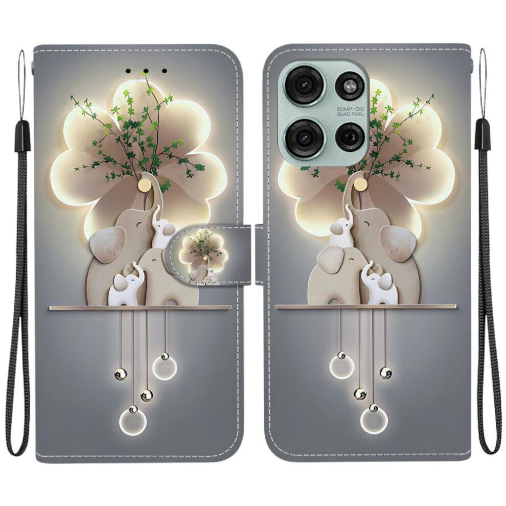 (C5 ) Flip Case For Motorola Moto G75 Pu Leather Pattern Cover Card Slots Wallet Card Slot Kickstand 764563408146