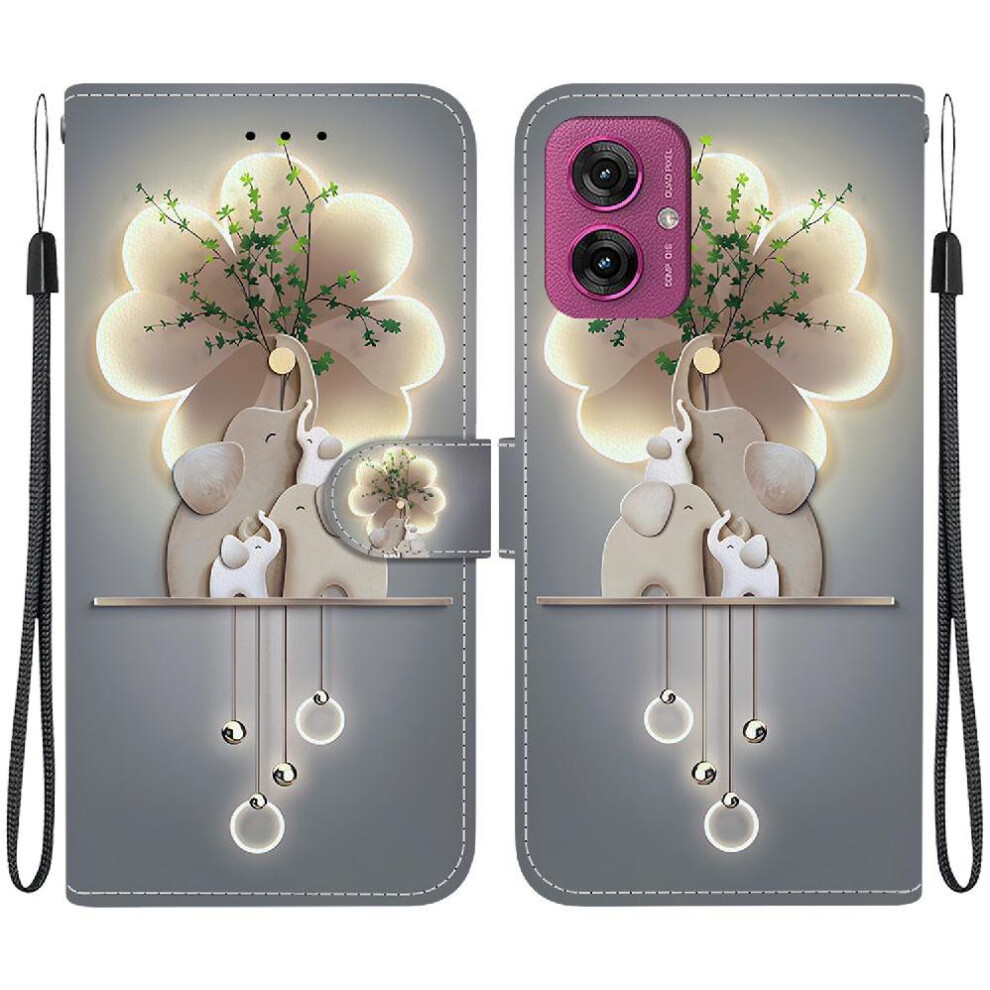 (C5 ) Flip Case For Motorola Moto G55 Card Slots Card Slot Kickstand Wallet Pattern Cover Pu Leather 764563408214