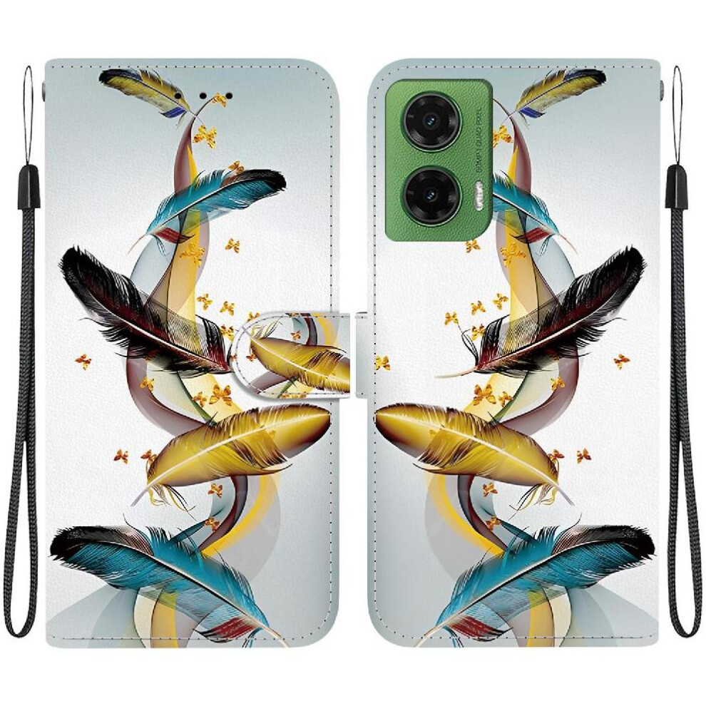 (C1 ) Flip Case For Motorola Moto G35 Card Slots Pu Leather Pattern Cover Card Slot Kickstand Wallet 764563408245