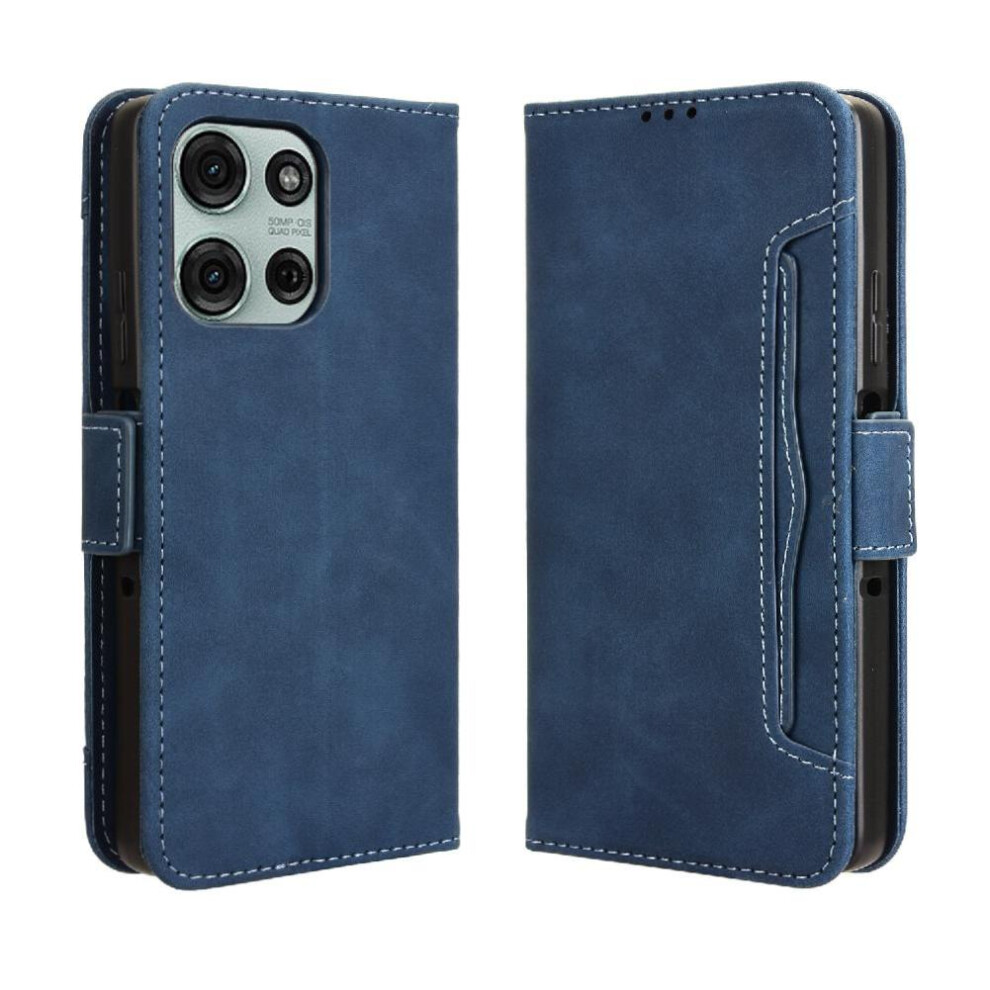 (Blue) Case For Motorola Moto G75 5G Leather Wallet Cover Magnetic Closure Adjustable Detachable Card Holder Blue 764563408887
