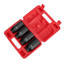 (As show, One size) 4pcs 1/2 Inch Deep Impact Socket Repairing Tool Set 12 Point Head Adapter High Hardness