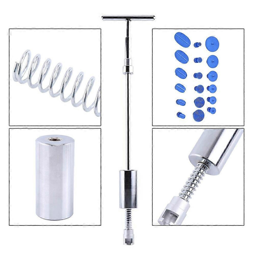 (As Show, One Size) Paintless Dent Repair Hail Removal T Bar Slide Hammer Glue Puller Tabs Tools 6909775550809