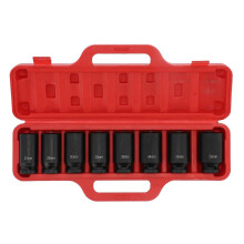 (As show, One size) 8PCS Socket Set HighTorque 6Point Impact Deep Chrome Vanadium Steel Automative Tool(Système métrique