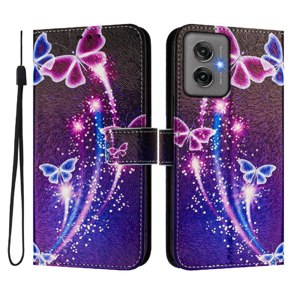(C1 ) Case For Motorola Moto G55 Pu Leather Wallet Pattern Flip Cover With Credit Slot 764563409792