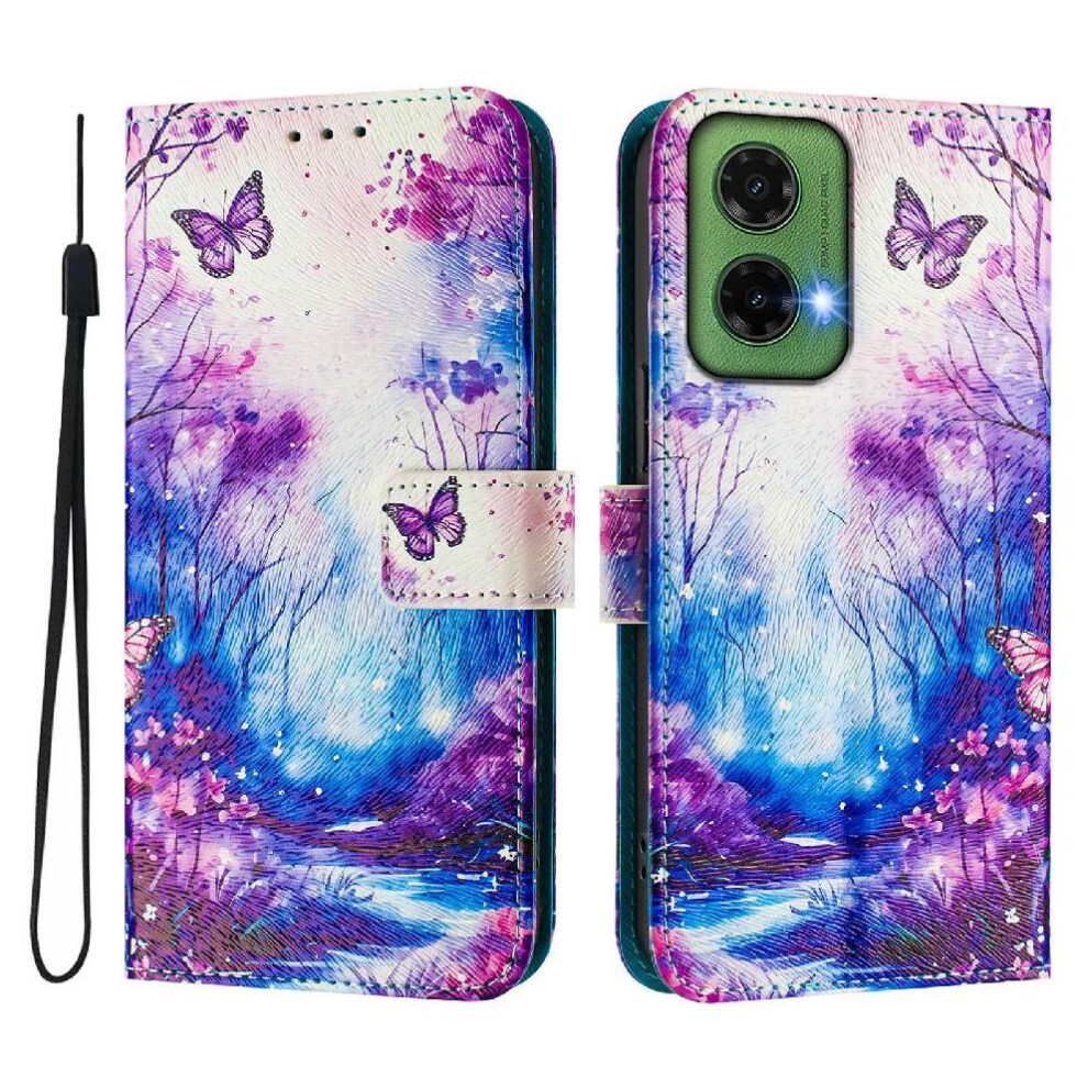 (C3 ) Case For Motorola Moto G35 Pu Leather With Credit Slot Wallet Pattern Flip Cover 764563409877