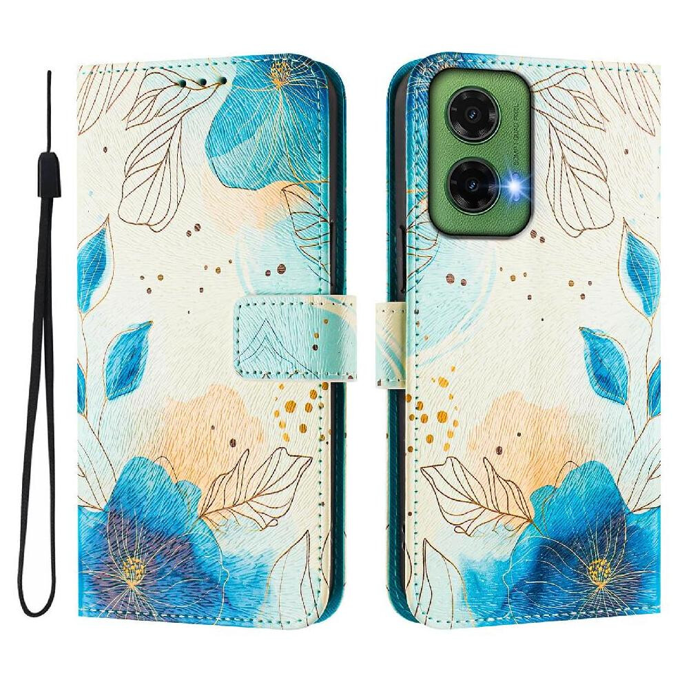 (C6) Case For Motorola Moto G35 Pu Leather With Credit Slot Wallet Pattern Flip Cover 764563409907