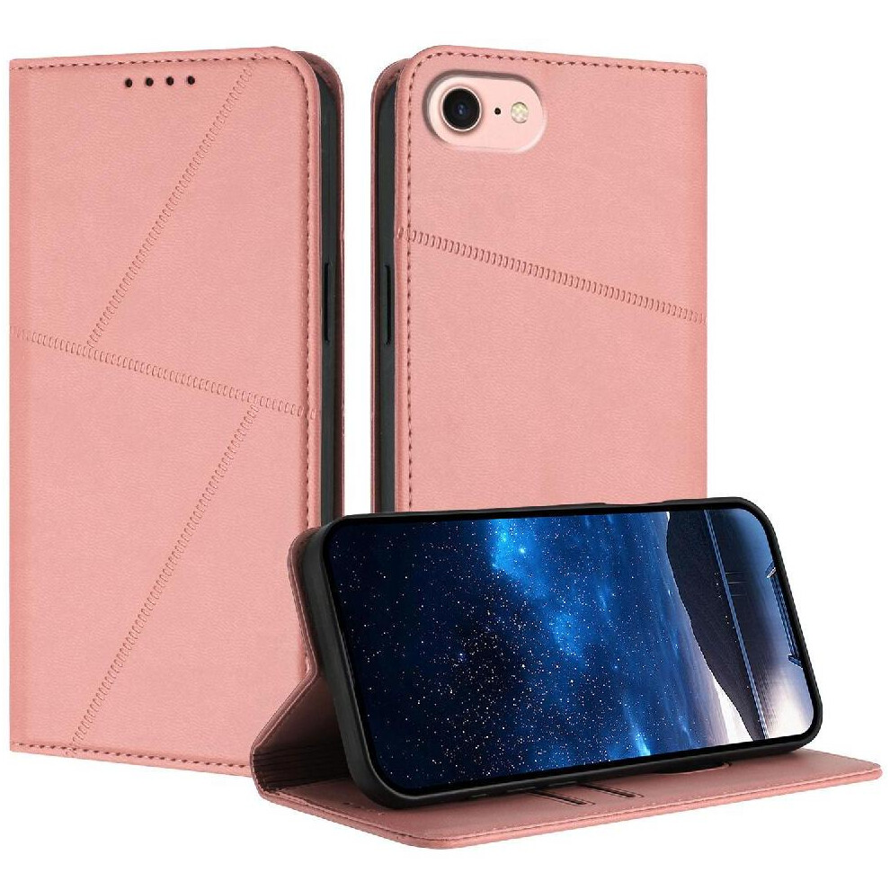 (Pink) Case For Iphone 16E Anti-Fingerprint Matte Texture With Card Slots And Kickstand Shockproof Cover Pink 764563411573