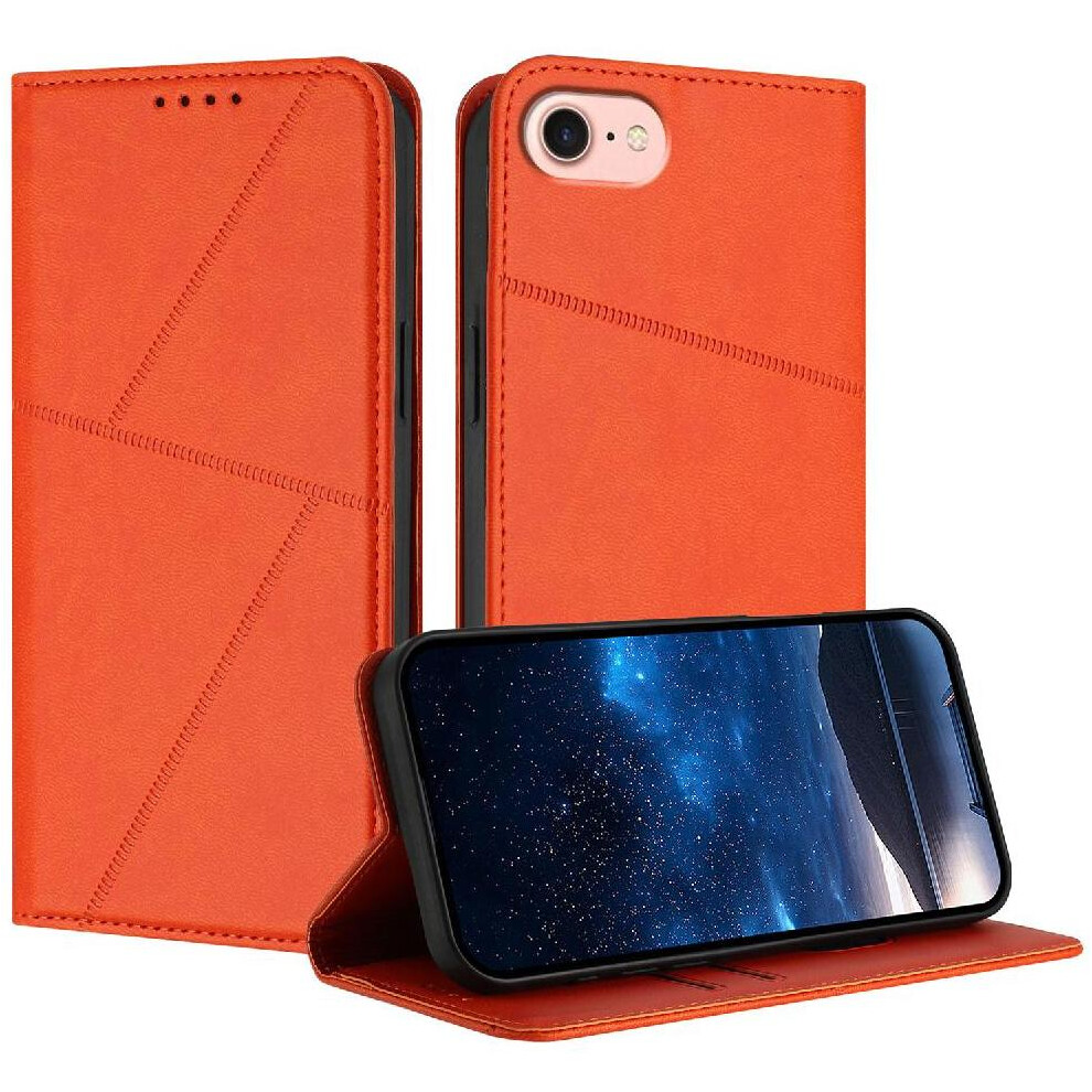(Orange) Case For Iphone 16E Anti-Fingerprint Matte Texture With Card Slots And Kickstand Shockproof Cover Orange 764563411542