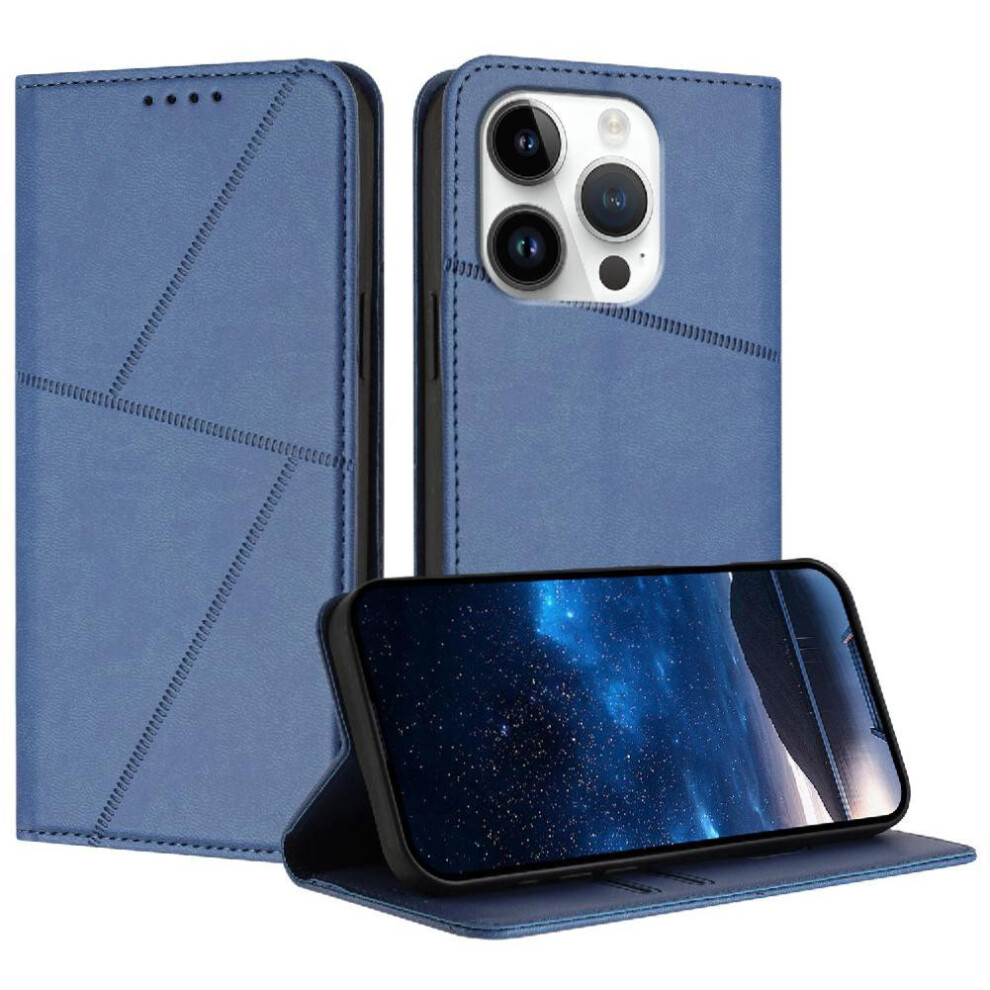 (Blue) Case For Iphone 16 Pro Anti-Fingerprint Matte Texture Shockproof Cover With Card Slots And Kickstand Blue 764563411665