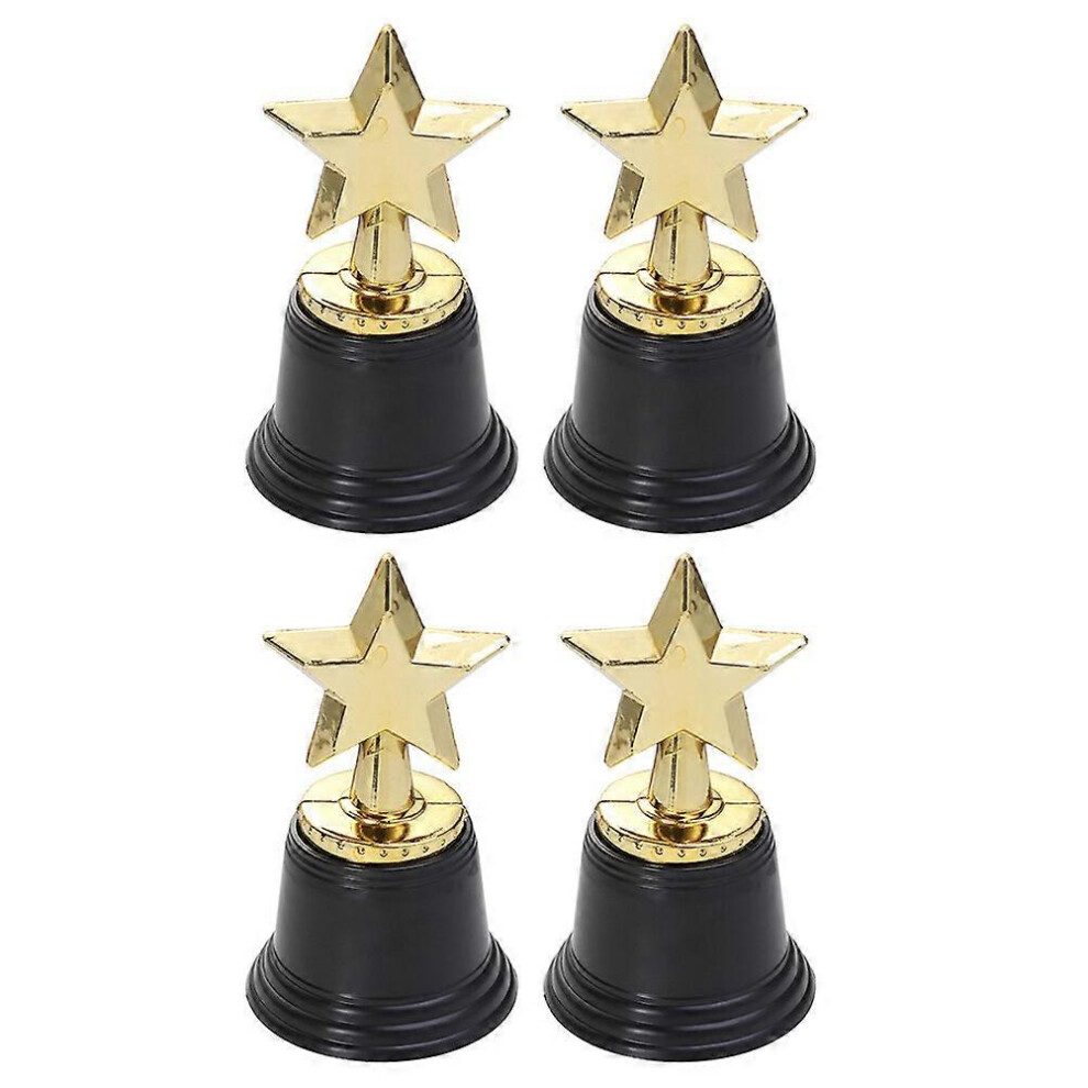 Kricely (As Show, One Size) 4Pcs Award Star Trophy Reward Prizes For Party Celebrations Ceremony Appreciation Gift Awards Golden