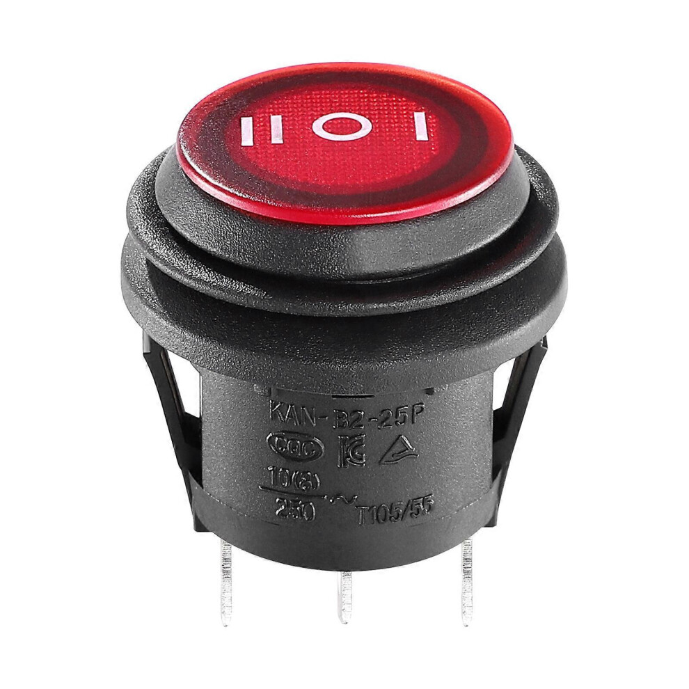 (As Show, One Size) 1Pc Waterproof Button Switch Boat Type Switch Car Home Appliance Switch 3 Position Rocker Switch 5451560026293