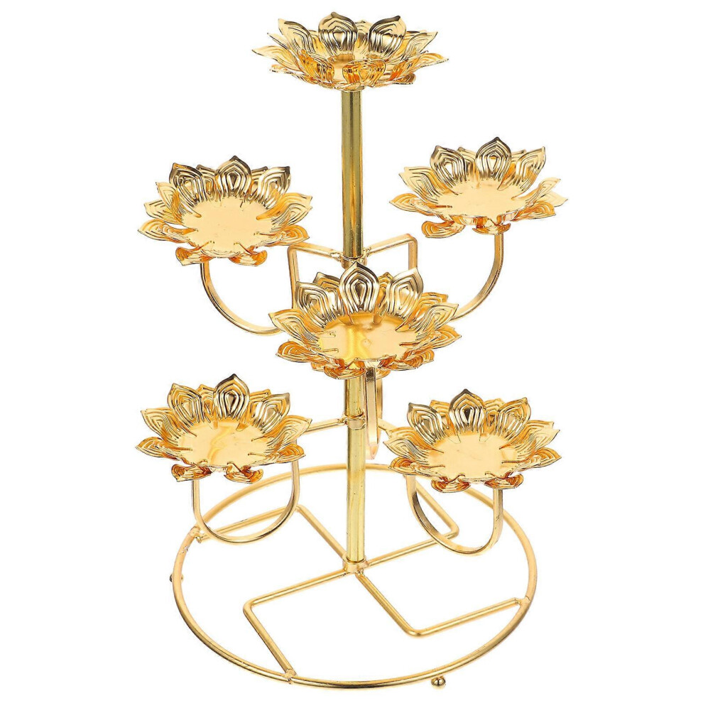 Kricely (As Show, One Size) 1Pc Lotus Butter Lamp Base Buddha Lamp Holder Creative Temple Candle Holder