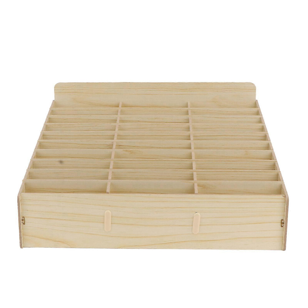 Kricely (As Show, One Size) 1Pc Cell Phone Management Box Wooden Multi-Grid Phone Storage Box (30 Grids)