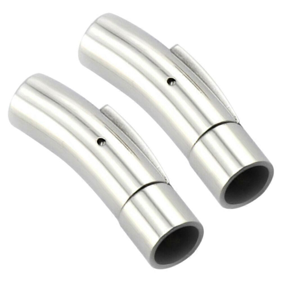 Kricely (As Show, One Size) 2Pcs Stainless Steel Magnetic Clasp Fits For Diameter 3Mm Round Leather Cord End Clasps