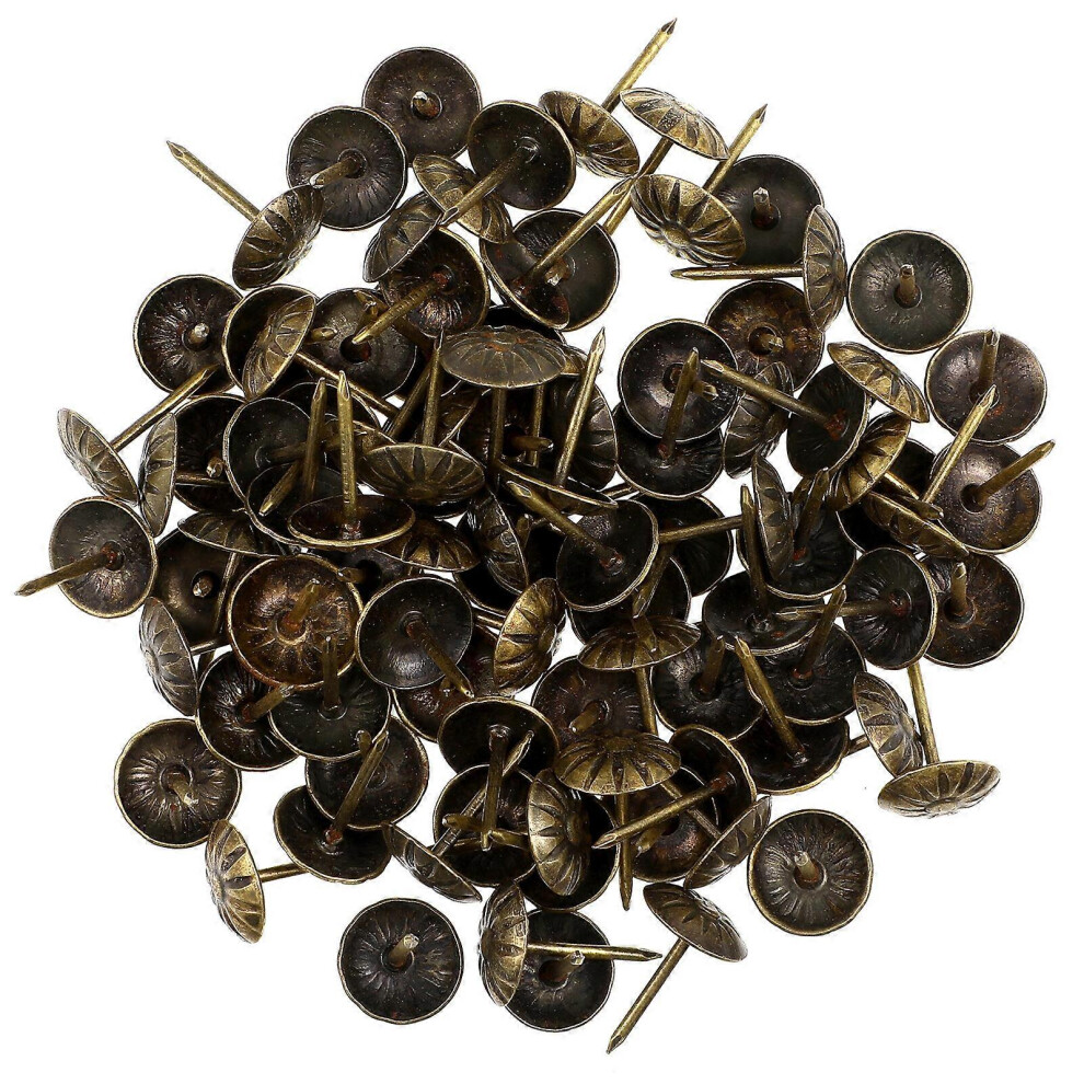 Kricely (As Show, One Size) 100 Pcs Upholstery Tacks Furniture Nails Pins Antique Sofa Decorative Pins Craft Thumbtack Tacks