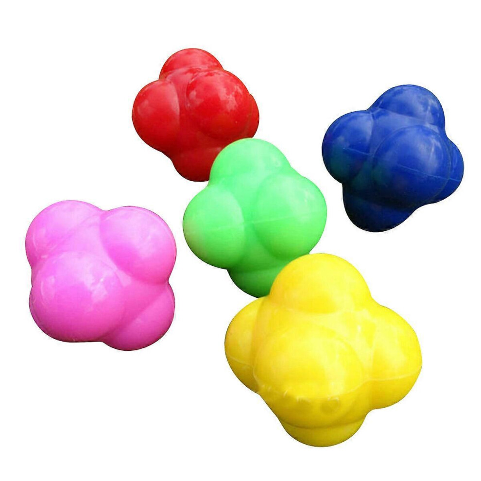 Kricely (As Show, One Size) 6 Pcs Agility Reaction Reflex Ball Bouncing Ball Baseball Tennis Badminton Reaction Training Ball Exercise Fitness Sensitive Ball