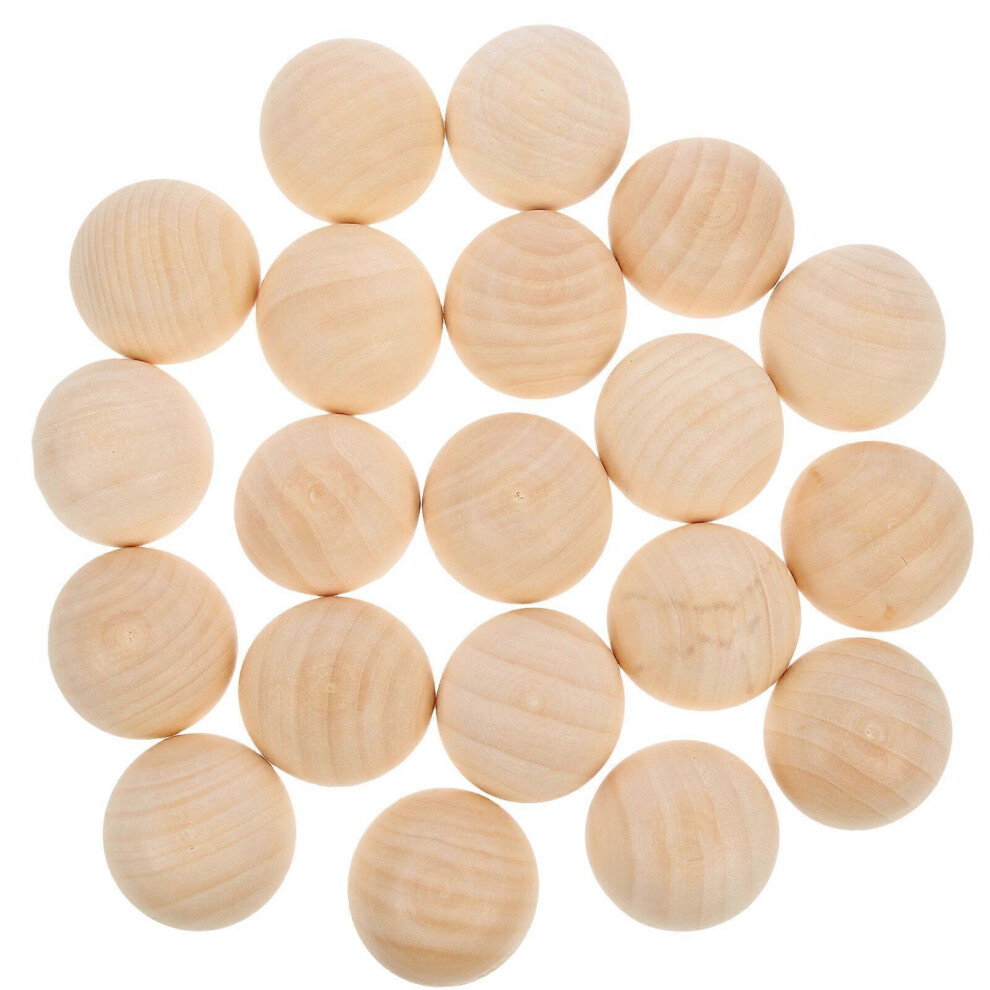 Kricely (As Show, One Size) 20Pcs Unfinished Half Wooden Balls Mini Hemisphere Half Craft Balls For Diy Projects Kids Arts And Craft Supplies ( 40 Light/Yellow