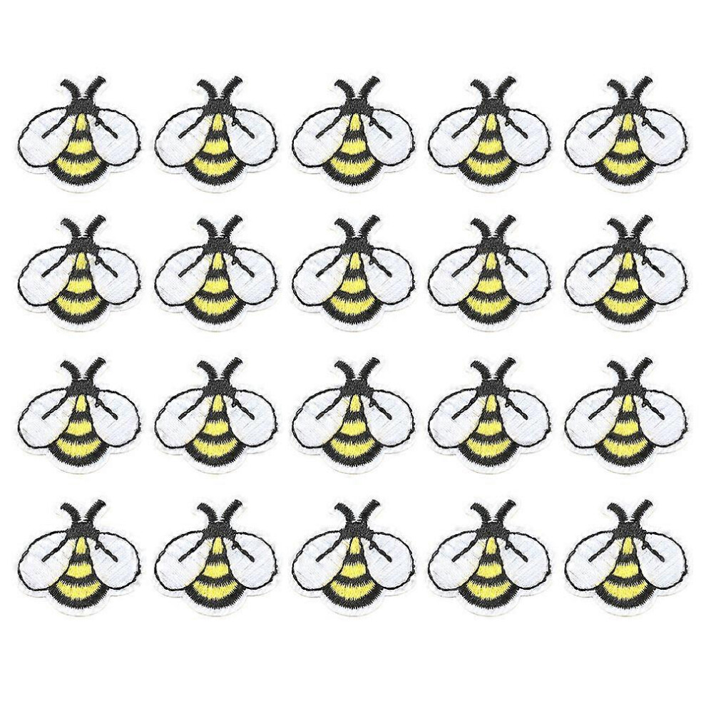 Kricely (As Show, One Size) 20Pcs Cartoon Bee Sewing Patches Decorative Cloth Applique For Jeans Bags