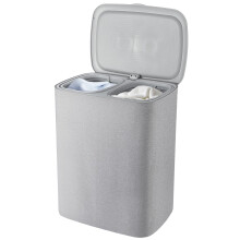 90L Laundry Basket with 2 Removable Laundry Bags Separation Basket