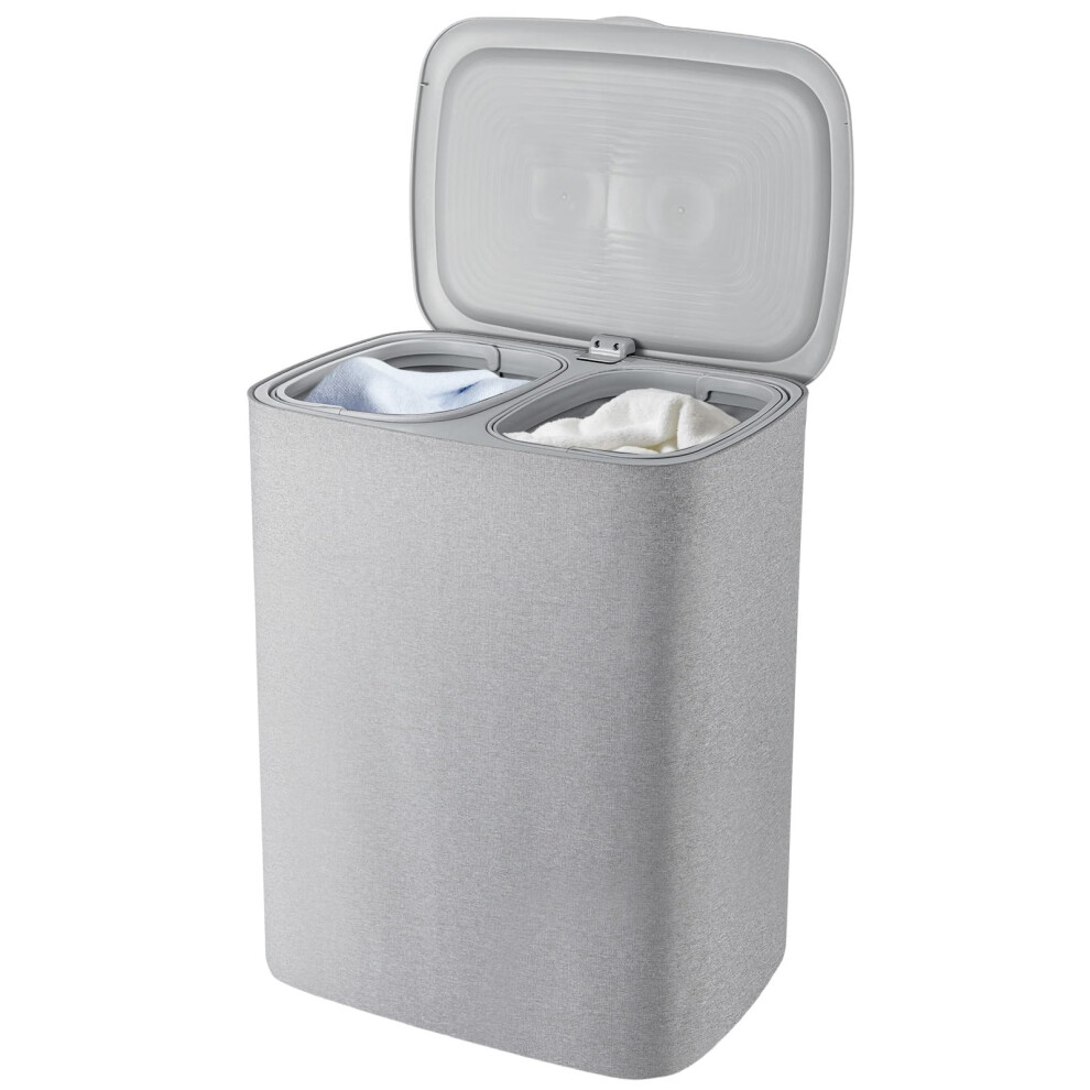 90L Laundry Basket with 2 Removable Laundry Bags Separation Basket
