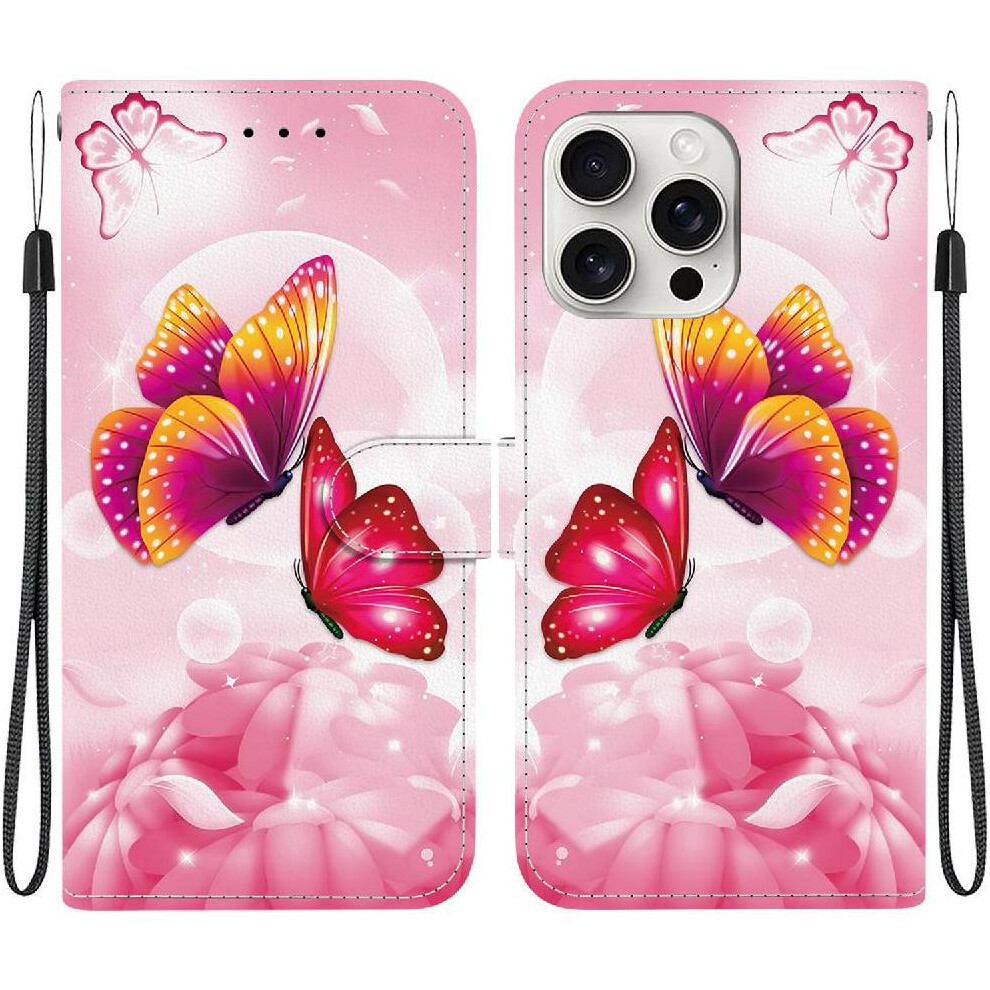 (C2) Compatible With Iphone 16 Pro Case Card Slot Kickstand Pu Leather Pattern Cover Card Slots 764563413133