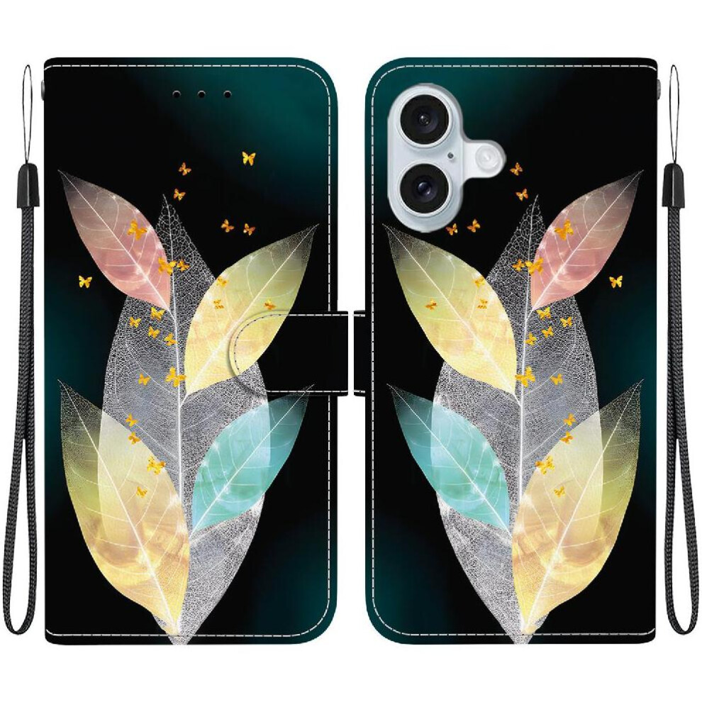 (C7 ) Flip Case For Iphone 16 Plus Pu Leather Card Slots Pattern Cover Wallet Card Slot Kickstand 764563414468