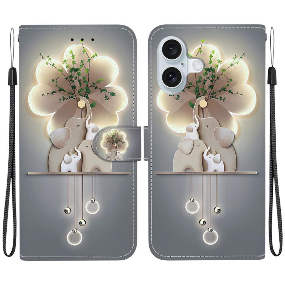 (C5 ) Flip Case For Iphone 16 Wallet Card Slots Pattern Cover Pu Leather Card Slot Kickstand 764563414512