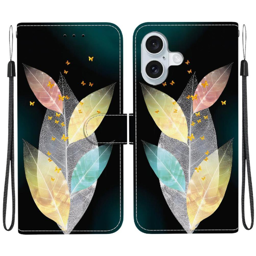 (C7 ) Flip Case For Iphone 16 Wallet Card Slots Pattern Cover Pu Leather Card Slot Kickstand 764563414536