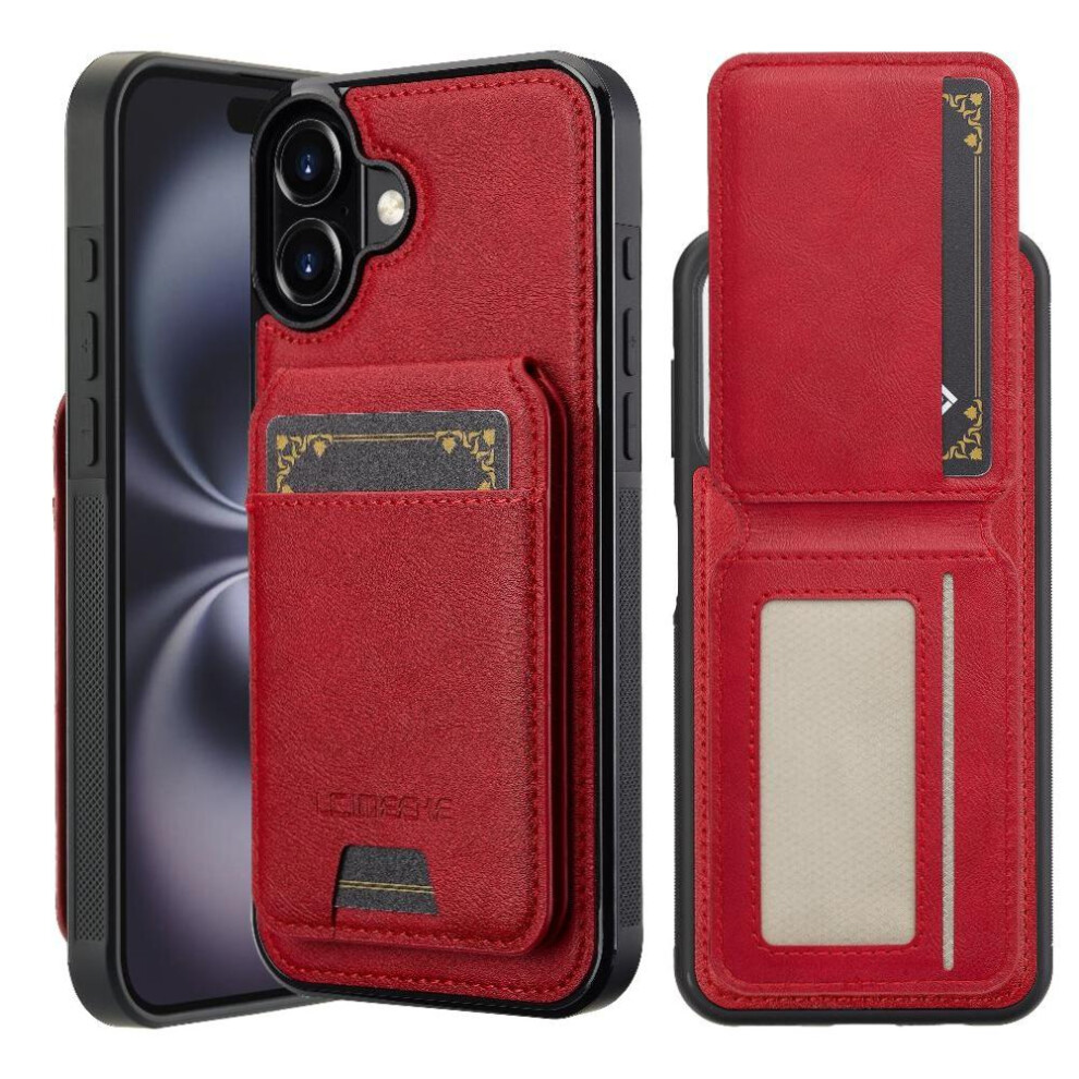 Photos - Case  Compatible with iphone 16  Rfid Shielding Slot Photo Frame Wallet  2 In 1 Detachable(Red)