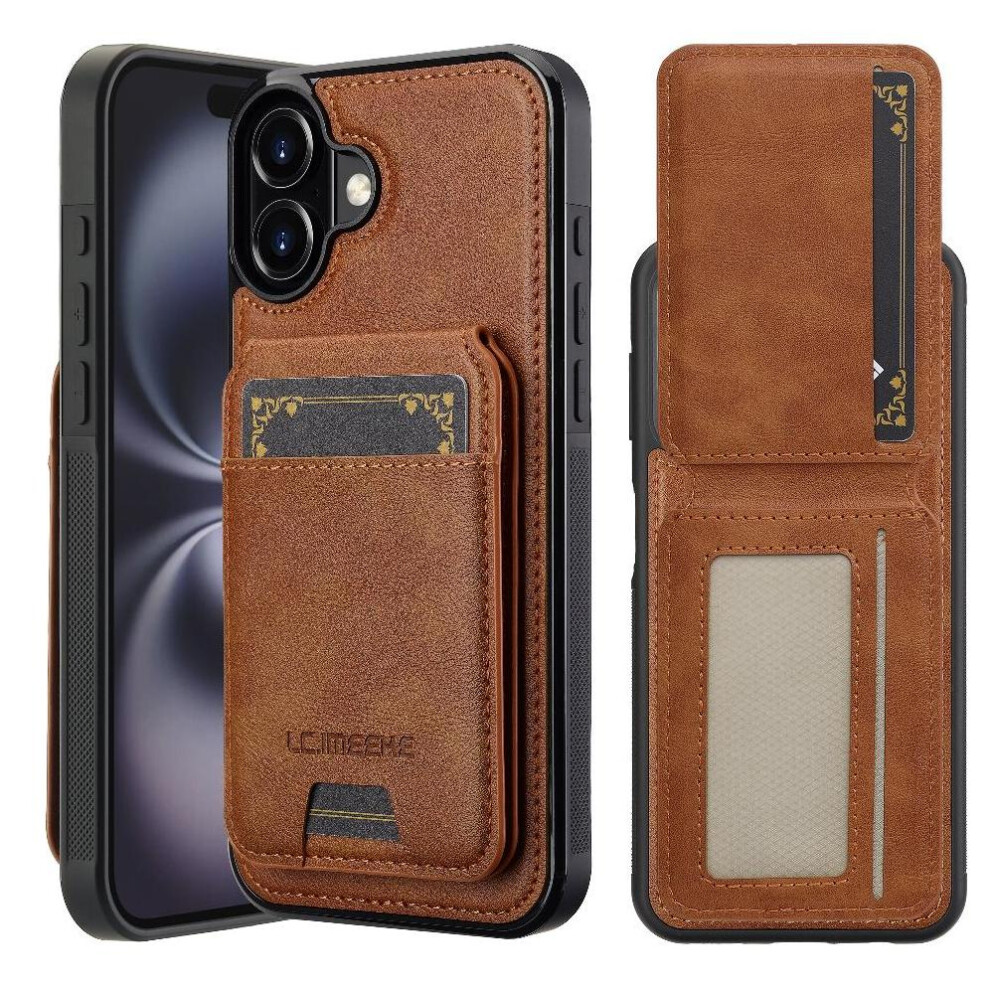 Photos - Case  Compatible with iphone 16  Rfid Shielding Slot Photo Frame Wallet  2 In 1 Detachable(Brown)