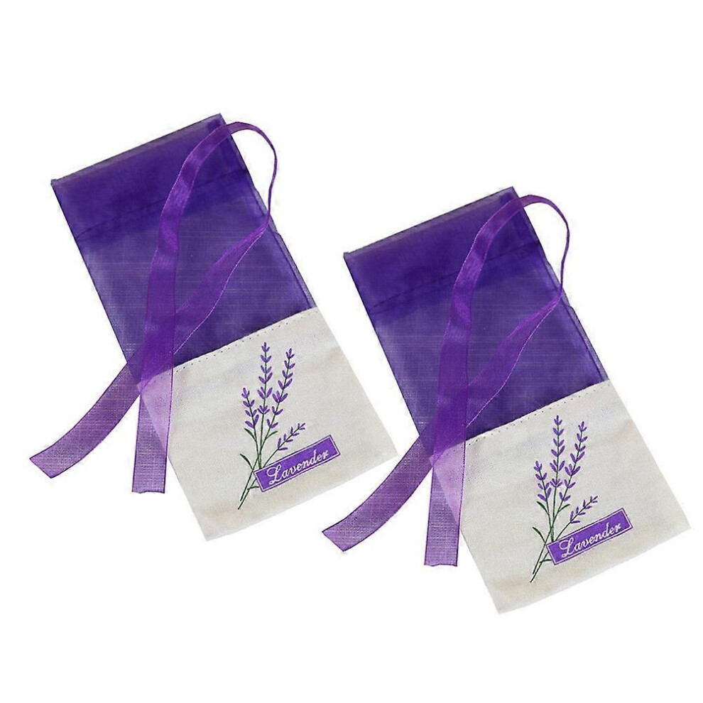 Kricely (As Show, One Size) 20Pcs Empty Sachets Bag Flower Printing Fragrance Lavender Sachet Bag Purse (Dark ) Purple