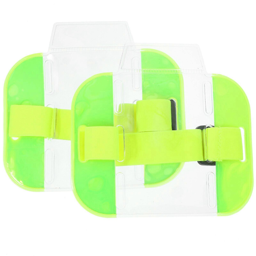 Kricely (As Show, One Size) 2Pcs Arm Badge Holders Elastic Armband Badge Holders Workers Cards Holder Arm Badge Sleeve
