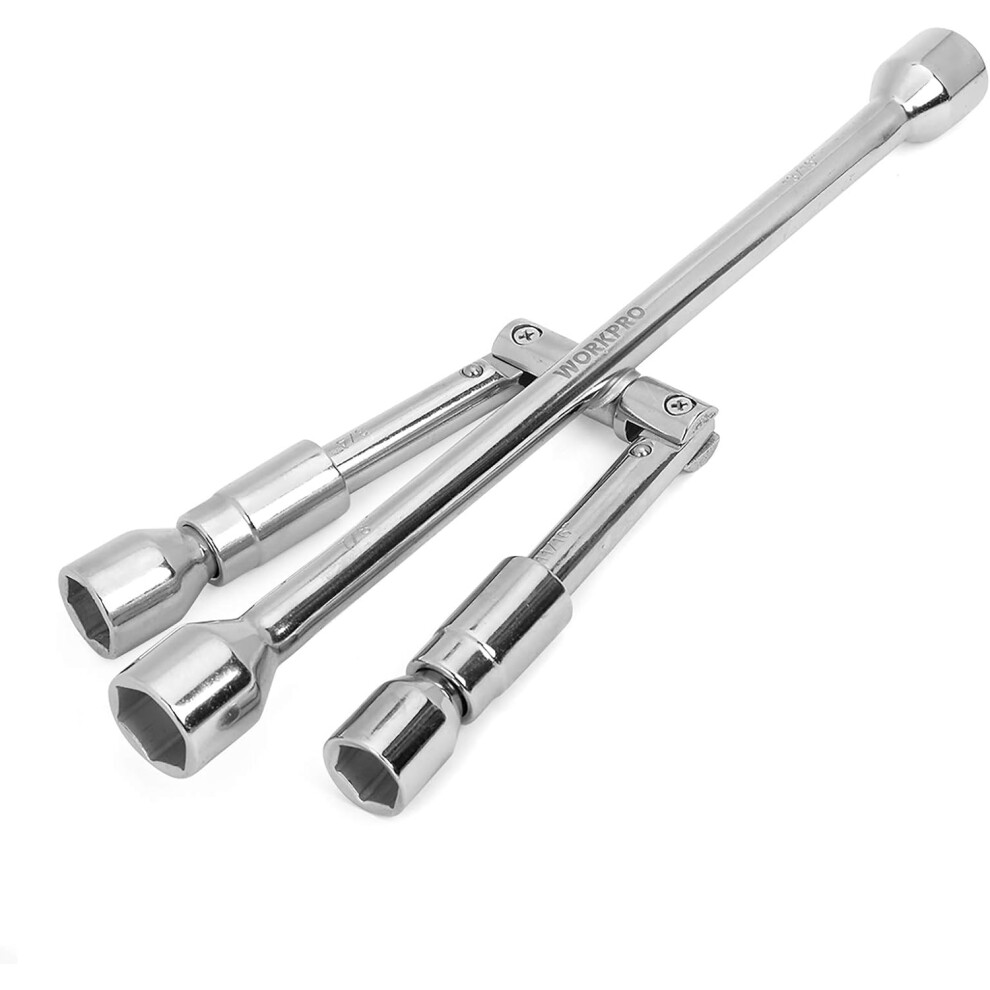 Workpro 14-Inch Universal Folding Lug Wrench, 4-Way Cross Wrench 749691193560