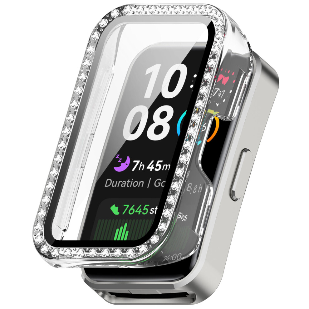 Watch Case Protective Case For Huawei Band 10/10 Nfc/9/9 Nfc/8/8 Nfc Single Row Diamond Case Film One Piece Transparent Color Not,Specified 688249428894